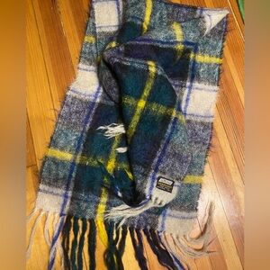 Vintage St Michael mohair and wool Dress Gordon made in Beitain Plaid Scarf